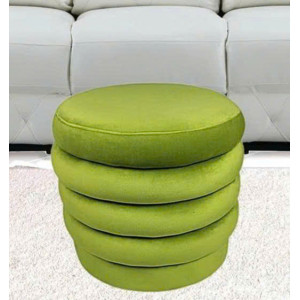 88003018 : Bàn Sofa, Ottoman Hình Tròn - Xanh Lá